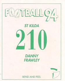 1994 Select AFL Stickers #210 Danny Frawley Back